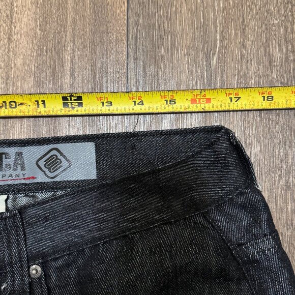 Vintage Mecca Jean Shorts Men's 36 Black Denim Jorts Wide Leg Skater Baggy Y2K - Picture 9 of 12